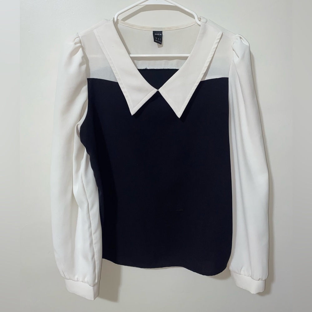 Shein Black and White Blouse